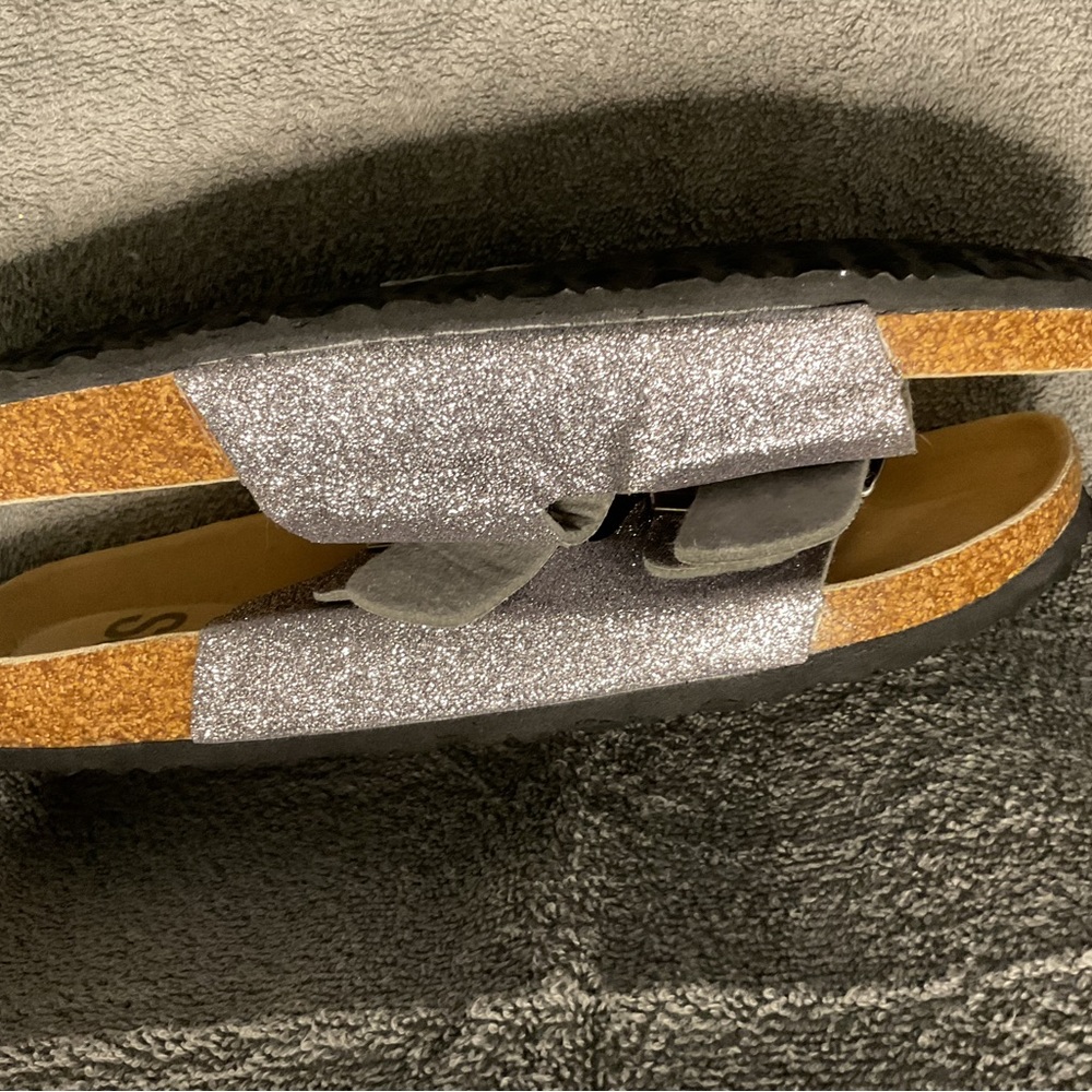 Silver glitter sandals